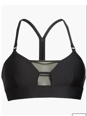 ALO Yoga Black Allure Airlift Mesh-Inset Sports Bra